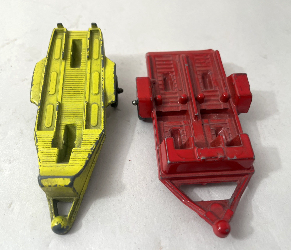 Vintage Tootsietoy Trailers Chicago USA Diecast 3.5” Red Yellow Lot